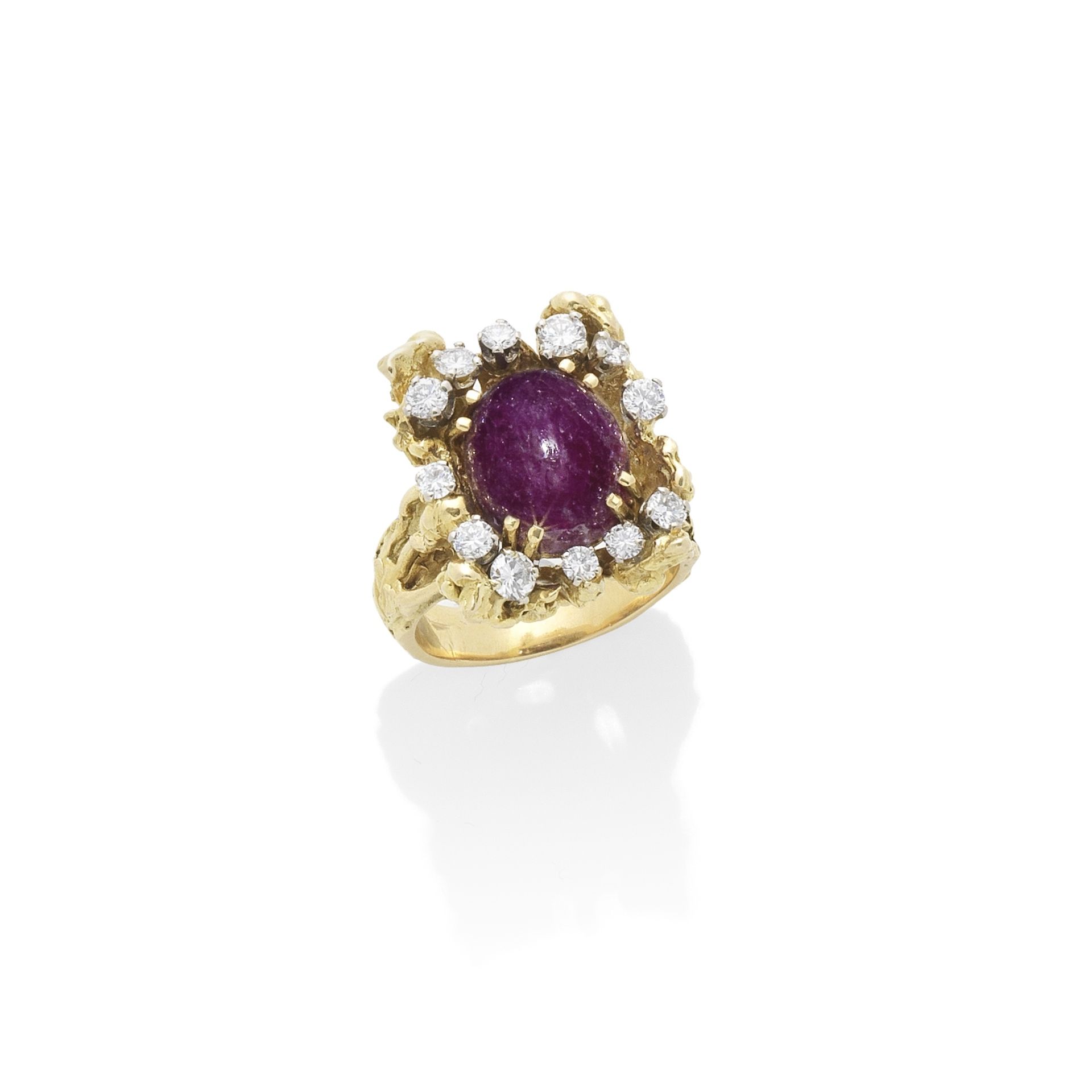 A RUBY AND DIAMOND DRESS RING,