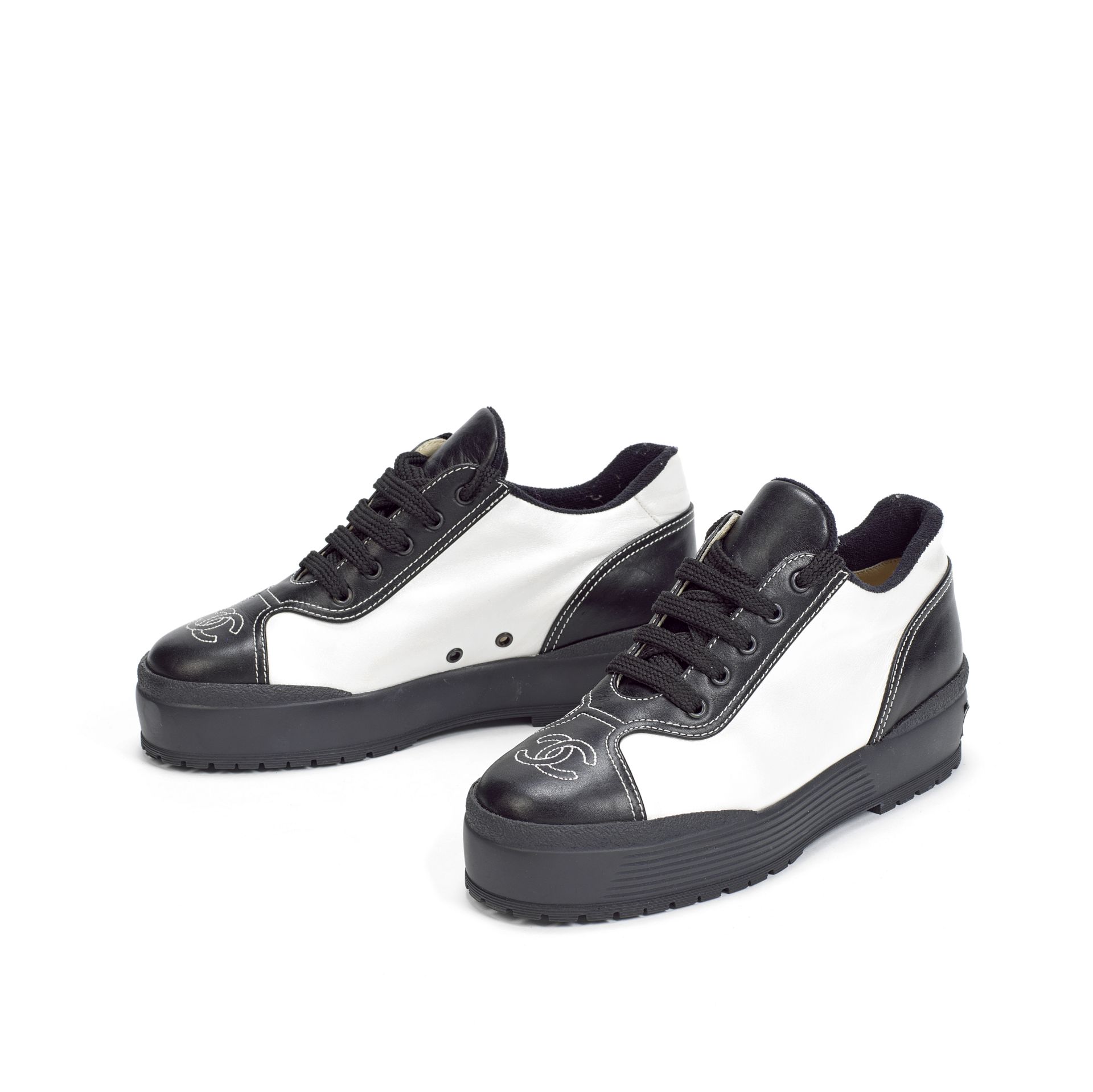 Black and White Platform Trainers, Chanel, 1990s,