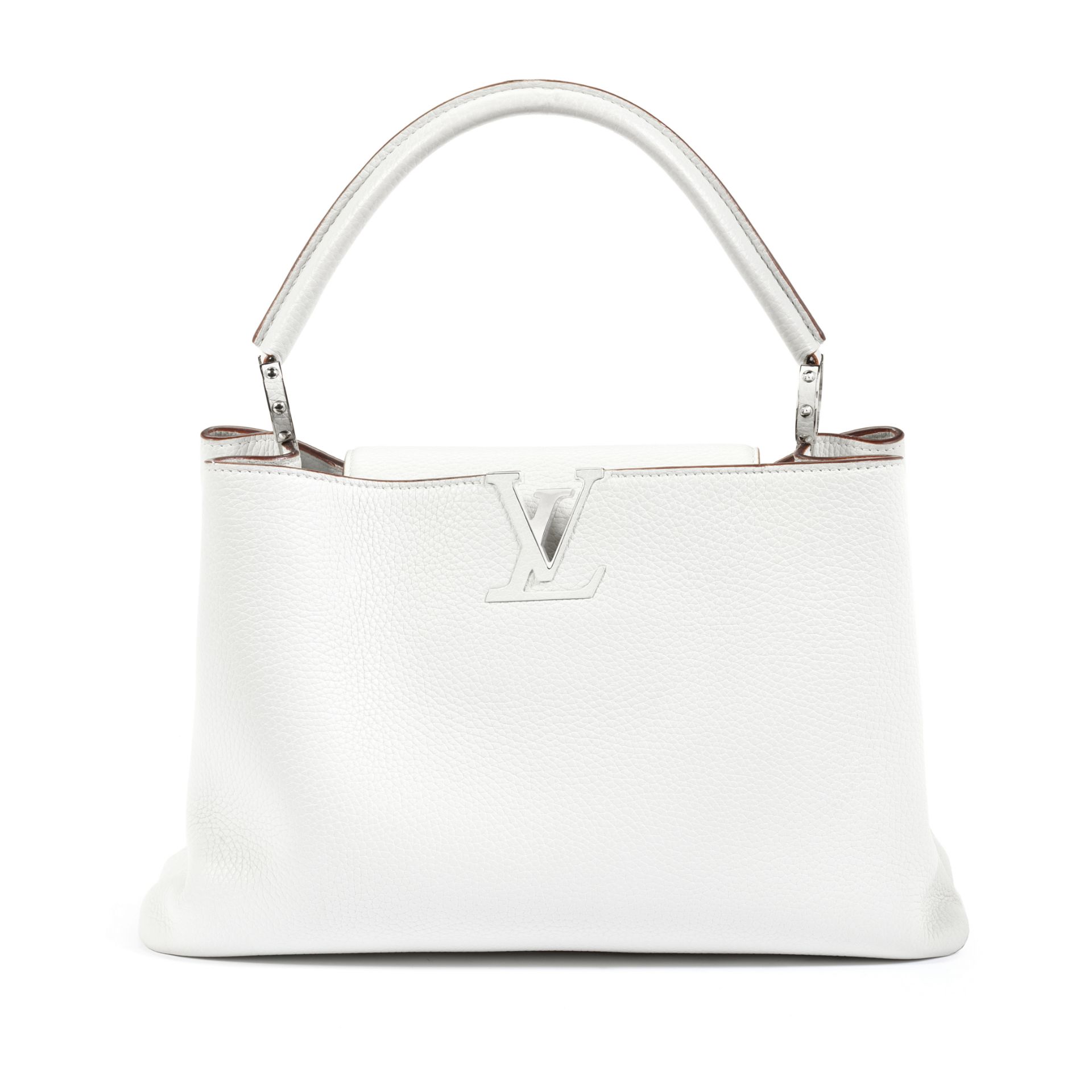 White Taurillon Leather Capucines MM, Louis Vuitton, c. 2013, (Includes dust bag and box)