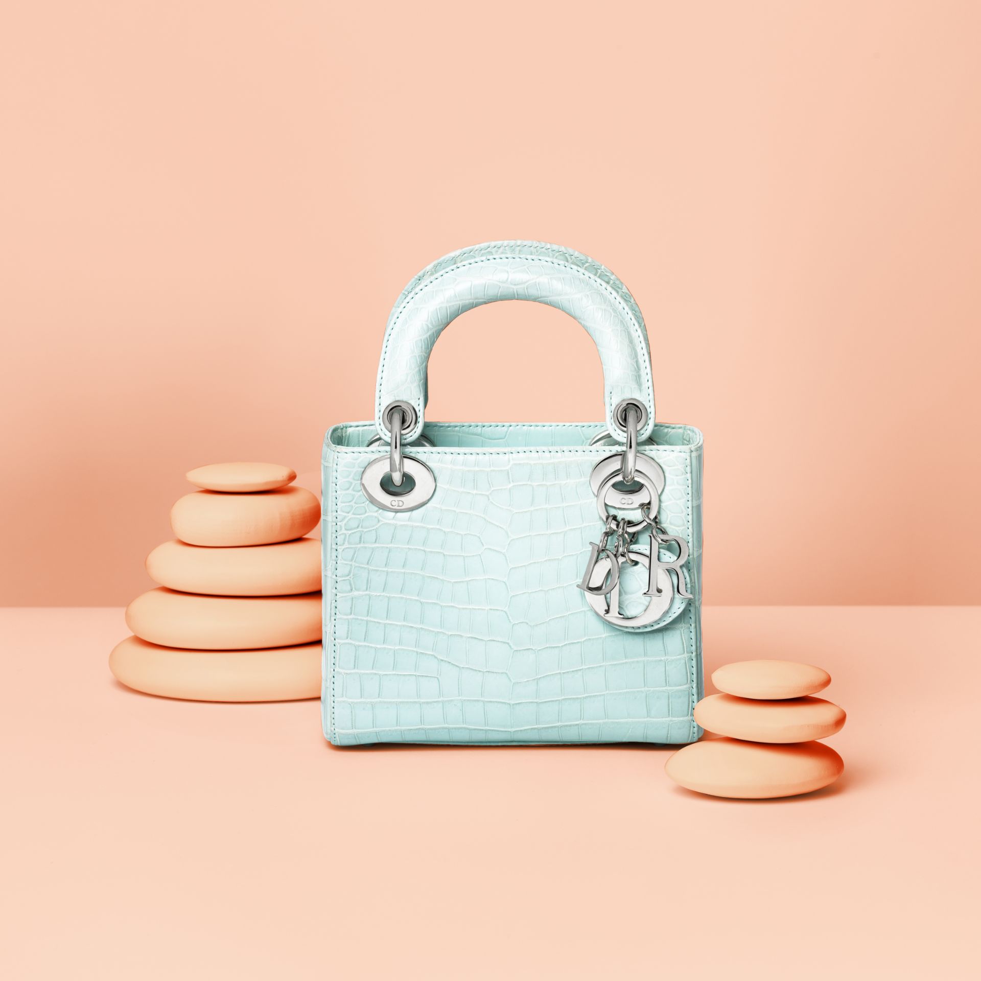 Baby Blue Crocodile Mini Lady Dior, Christian Dior, c. 2015, (Includes shoulder strap, authentici...