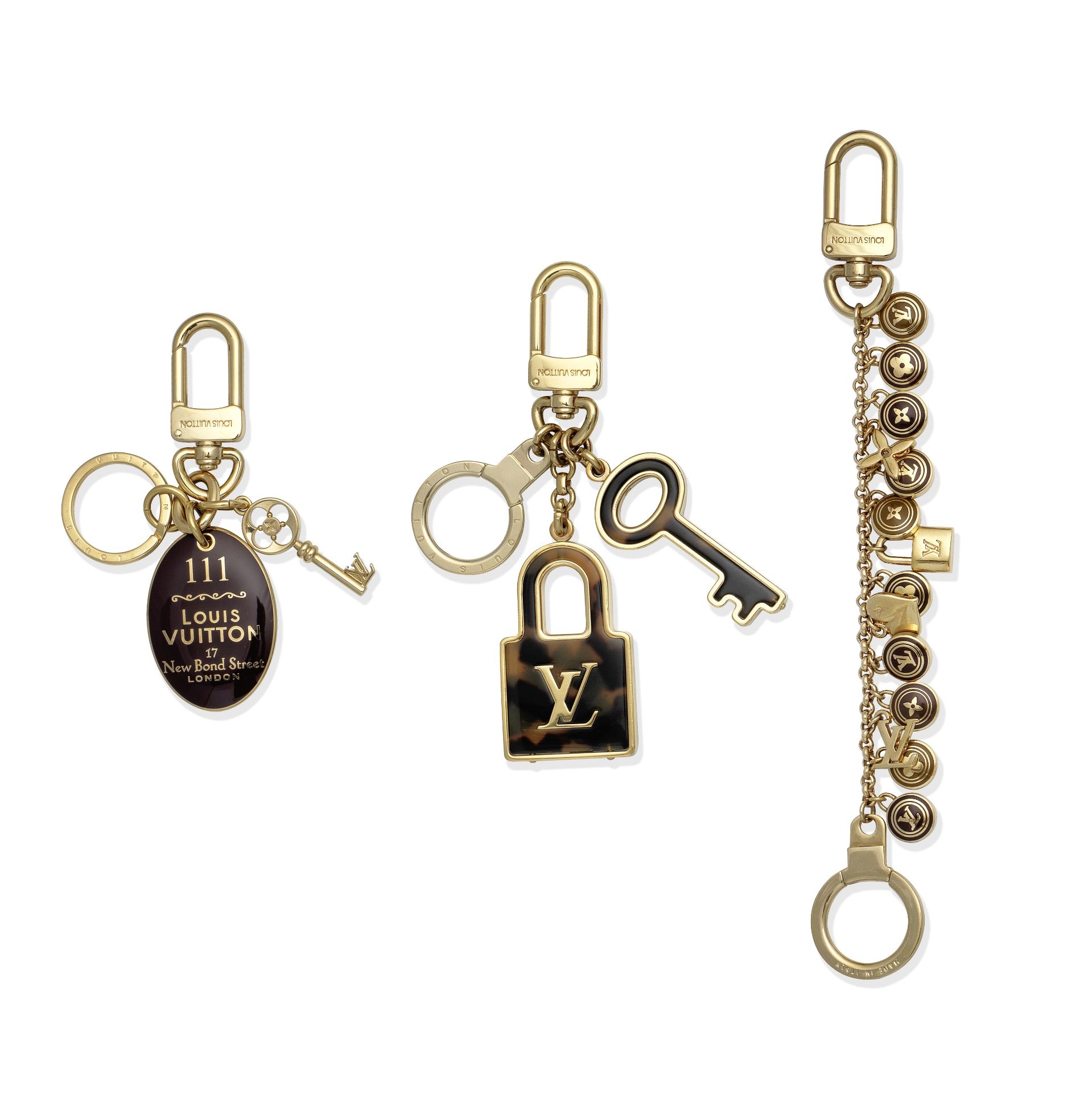Three Bag Charms/ Key Chains, Louis Vuitton, c. 2012, (Includes dust bags and boxes)