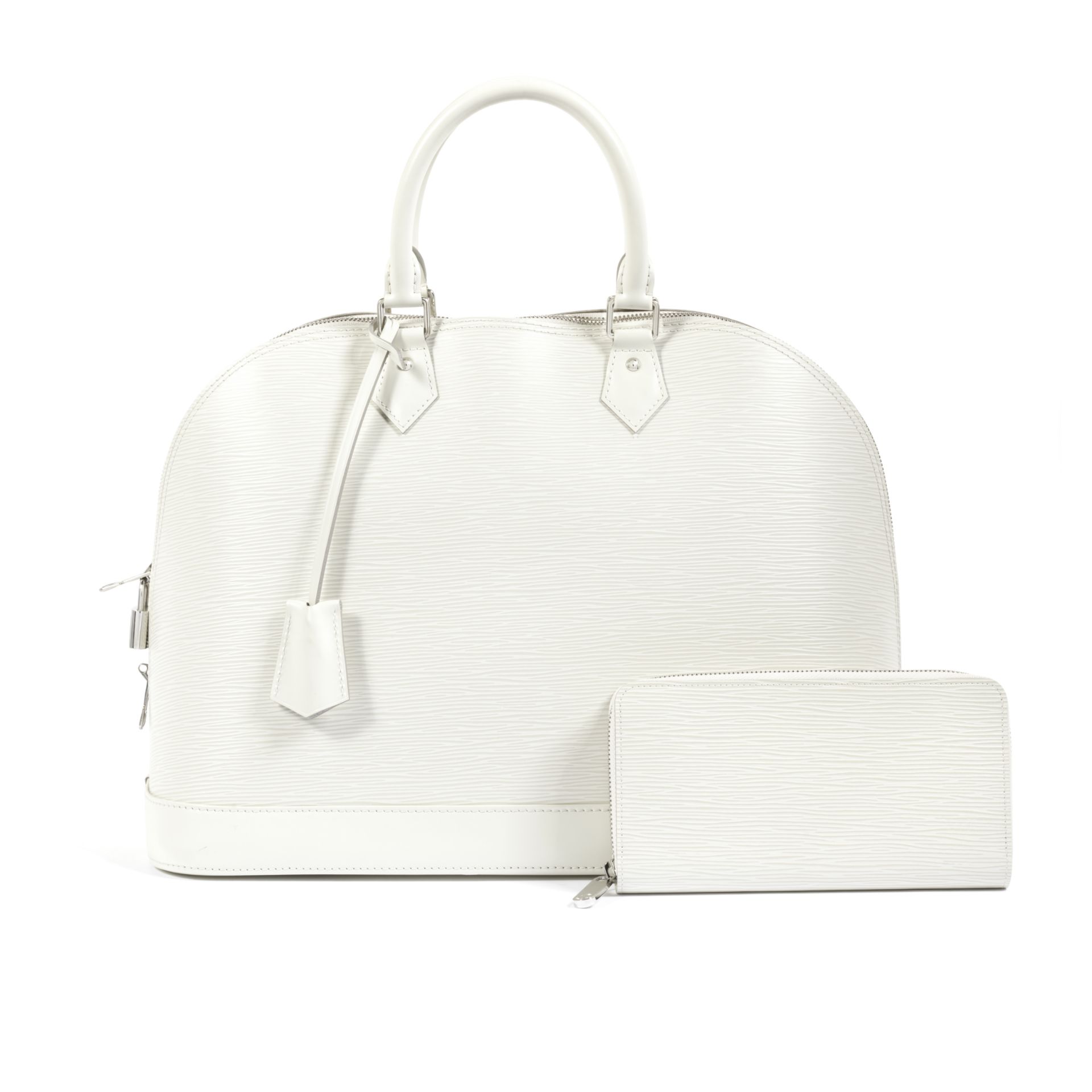 Cream Epi Alma GM Bag and Matching Zippy Wallet, Louis Vuitton, c. 2012, (Includes padlock, keys,...