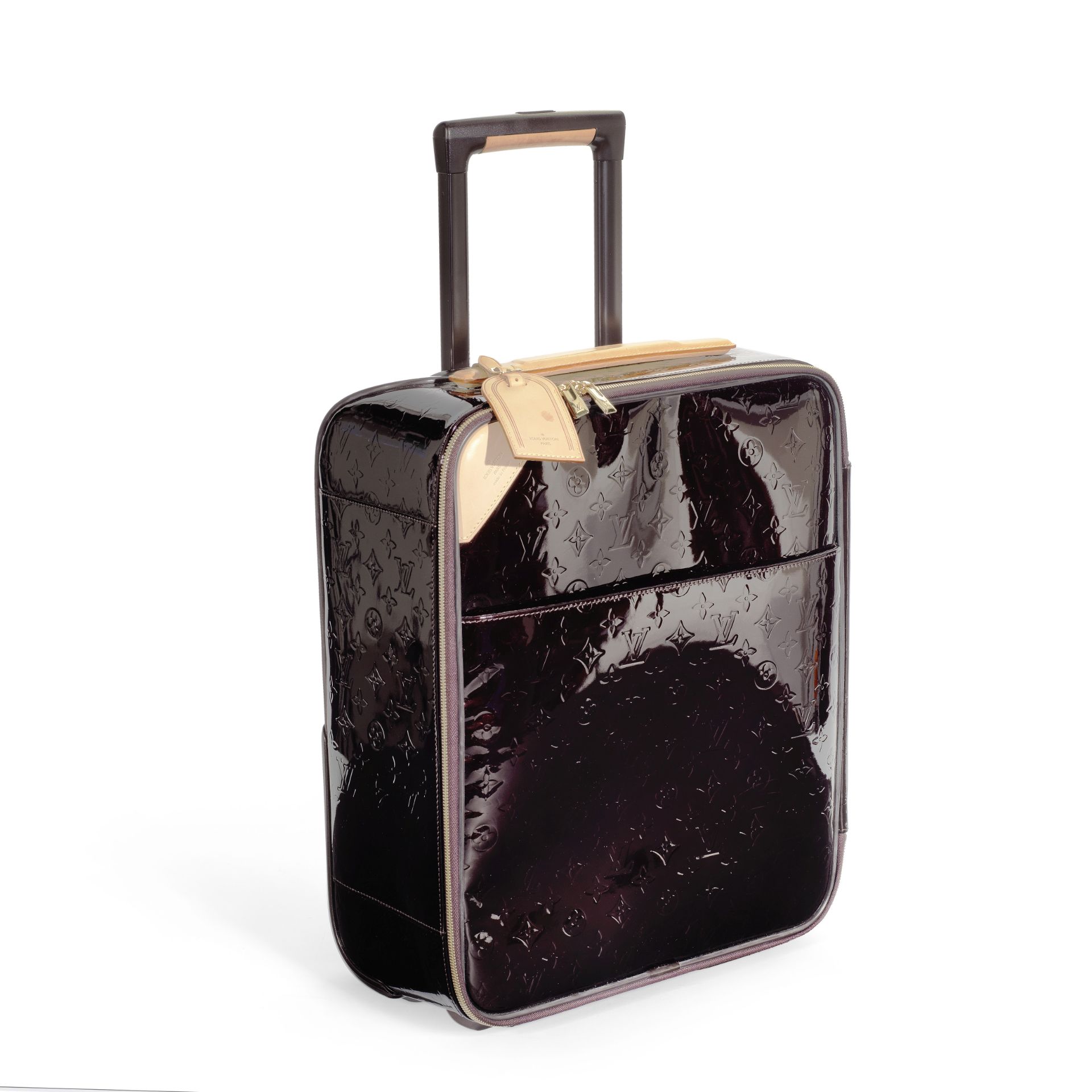 Amarante Monogram Vernis Pegase 45 Suitcase, Louis Vuitton, c. 2010, (Includes padlock, key, lugg...