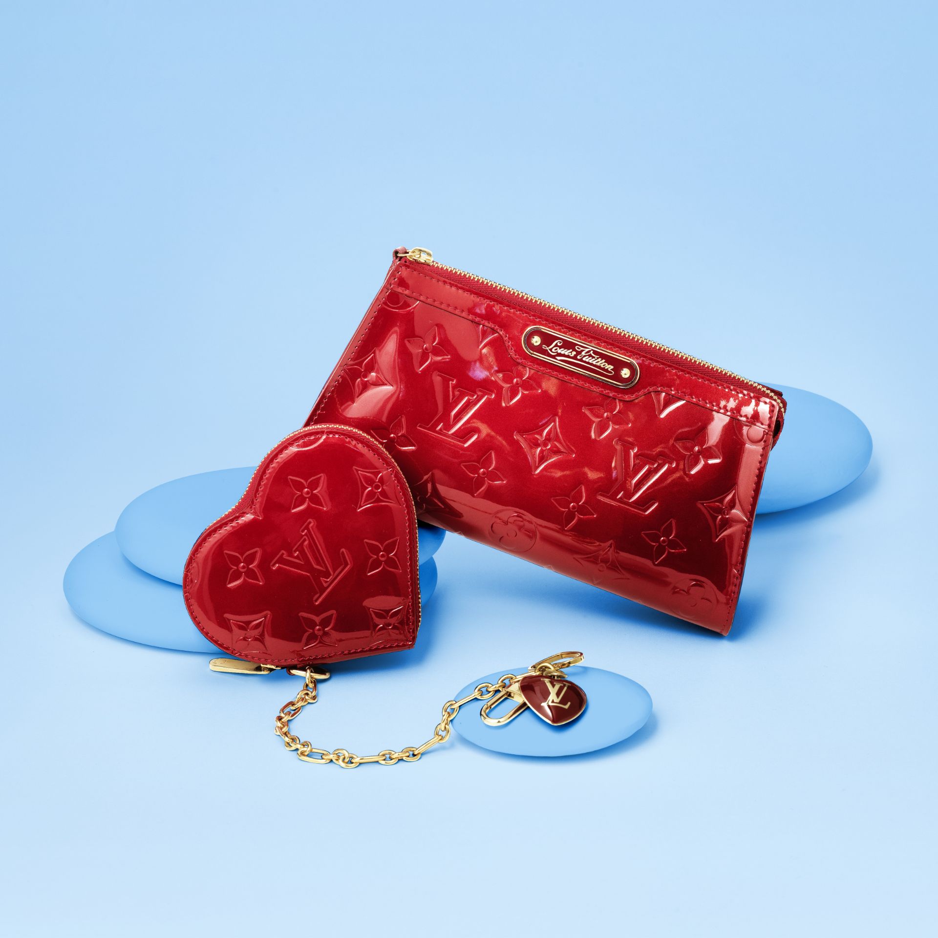 Pomme D'Amour Cosmetic Pouch PM and Matching Coin Purse, Louis Vuitton, c. 2009, (Includes dust b...