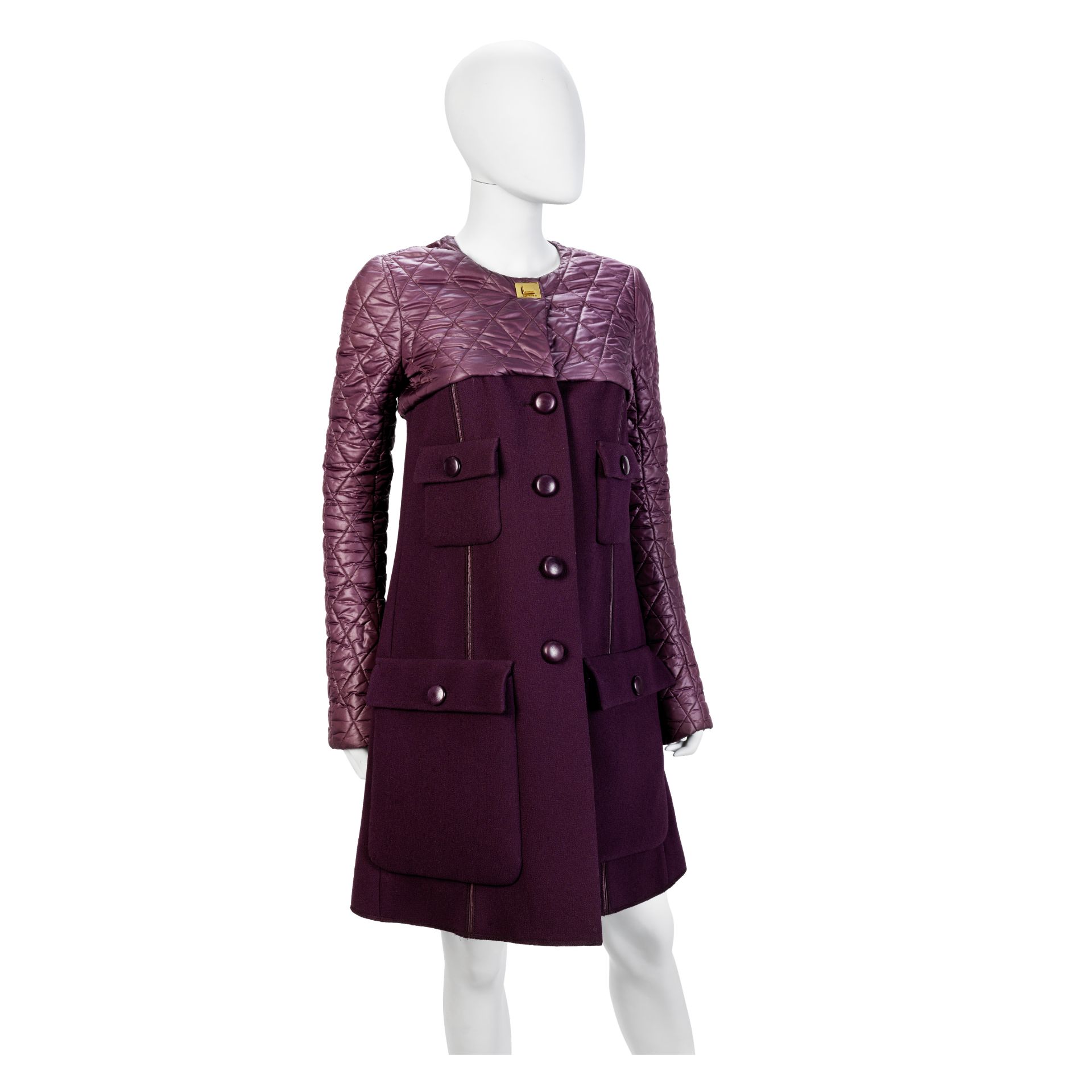 Aubergine Wool Trapeze Coat, Louis Vuitton Pre-Fall 2011,