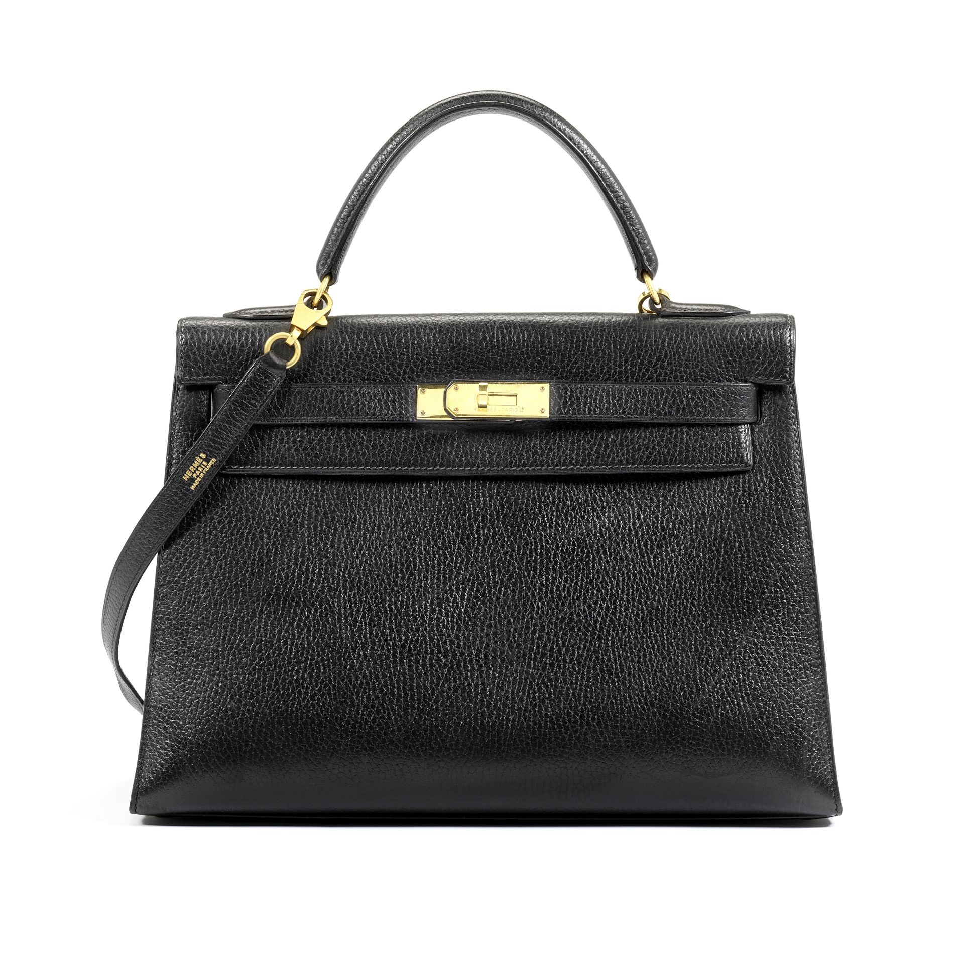 Black Clemence Kelly Sellier 32, Herm&#232;s, c. 1992, (Includes padlock, key, cloche, associated...