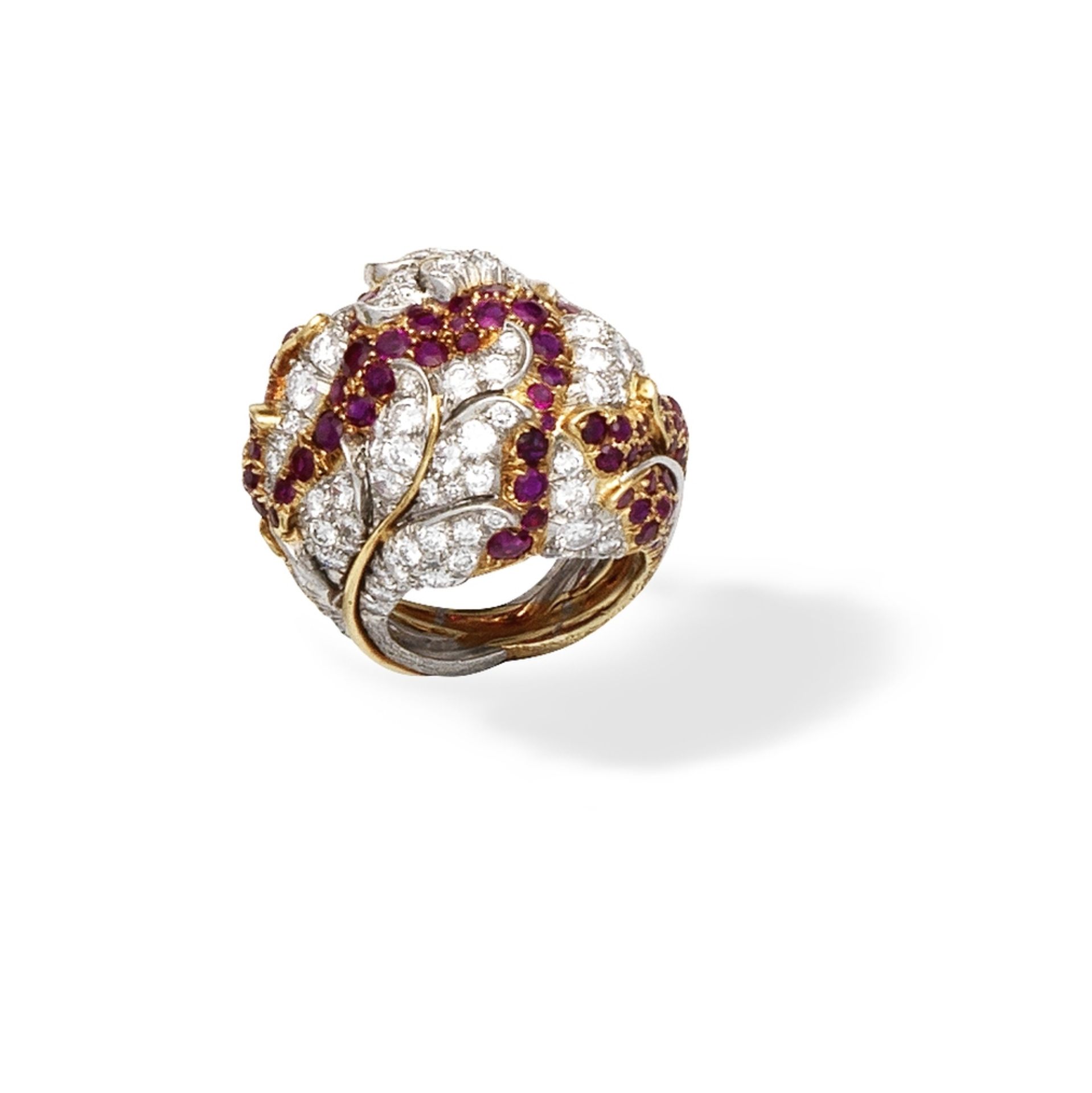 RUBY AND DIAMOND BOMB&#201; DRESS RING