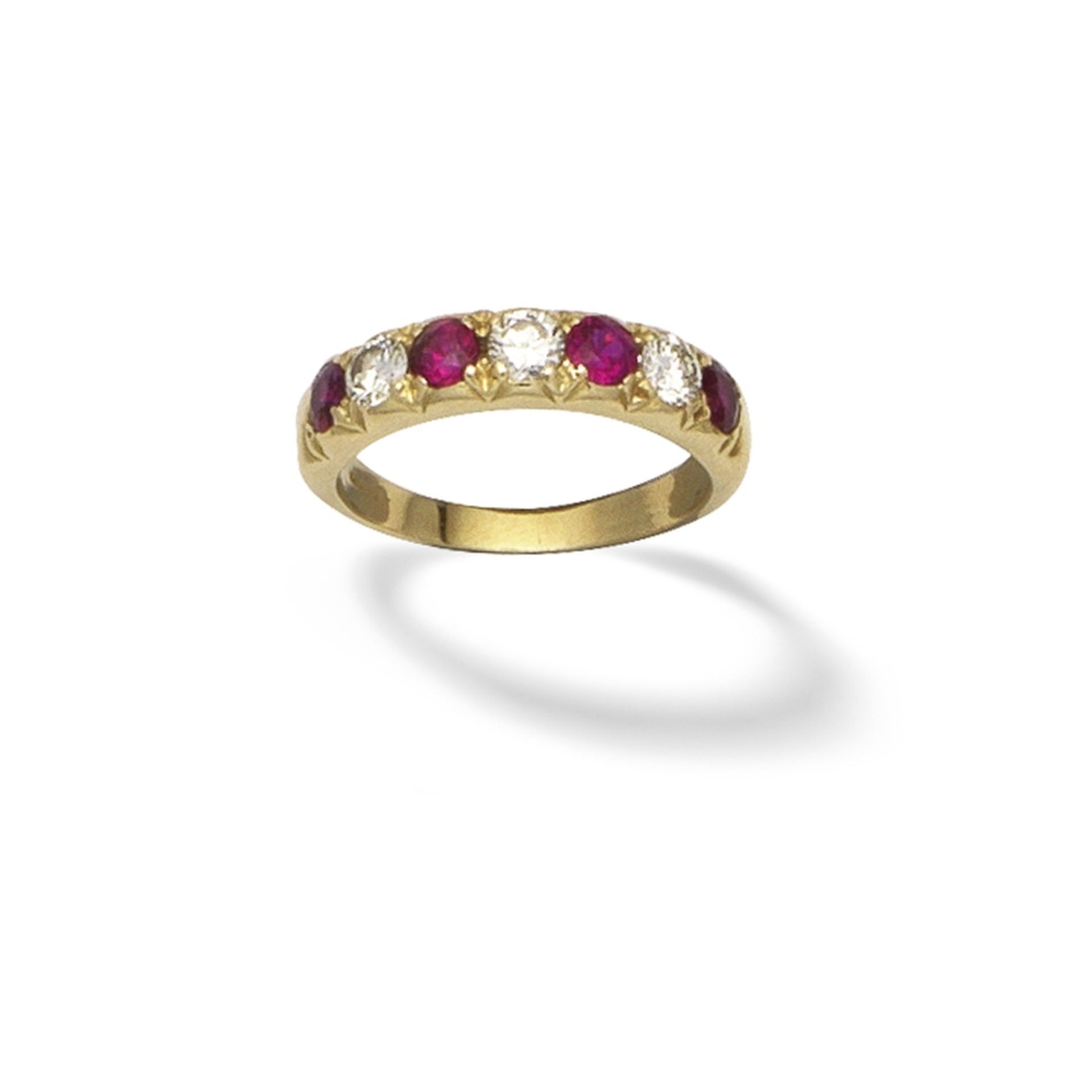 RUBY AND DIAMOND HALF-ETERNITY RING