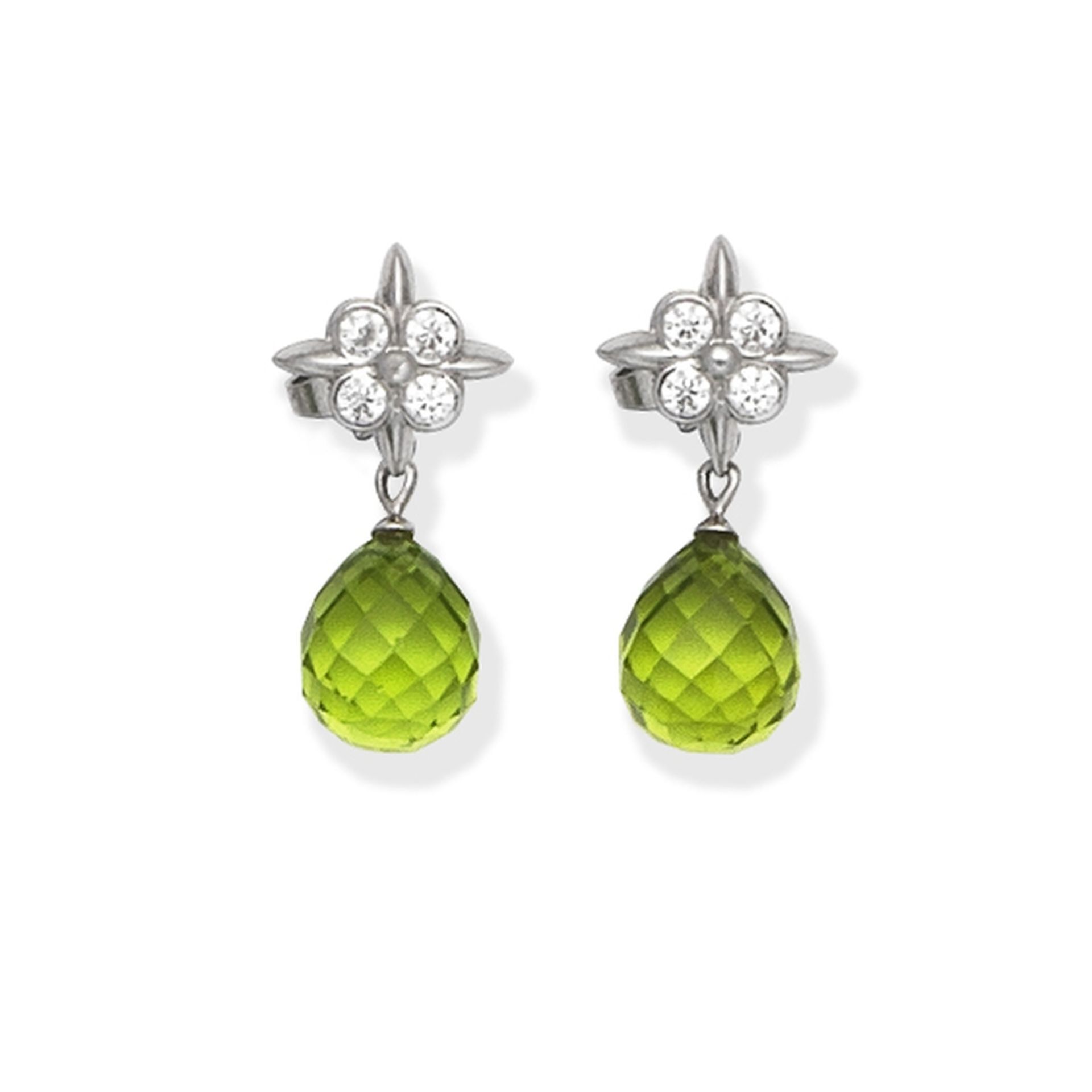 TIFFANY: PERIDOT AND DIAMOND EARRINGS