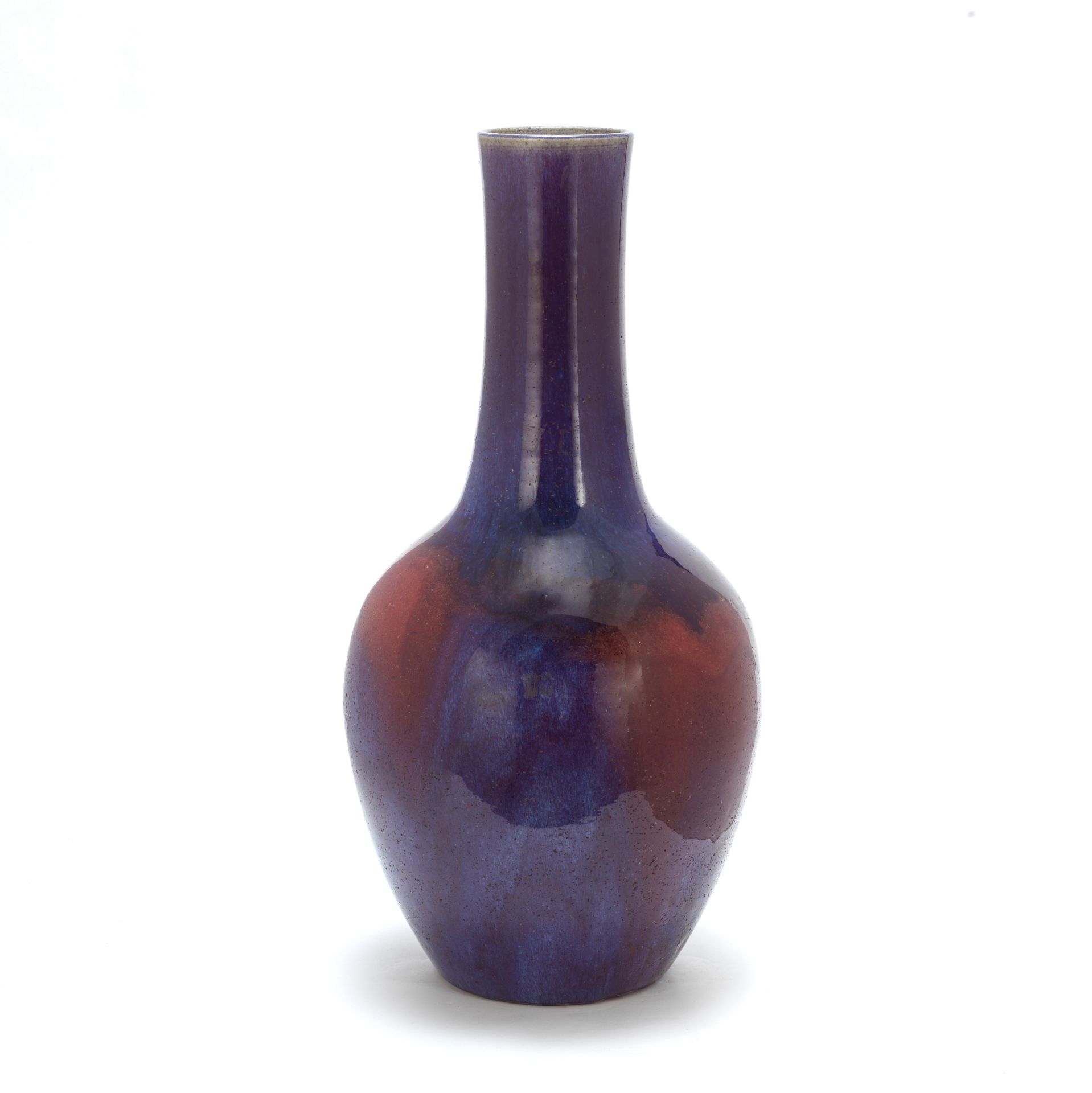 A LARGE FLAMB&#201;-GLAZED BOTTLE VASE 19th century