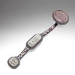A MOTHER-OF-PEARL INLAID AND JADE INSET HONGMU RUYI SCEPTRE The jade Ming Dynasty, the ruyi late ...