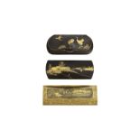 TWO KOMAI INLAID IRON CASES AND A KOMAI STYLE CASE Meiji Period (3)