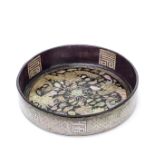 A MOTHER-OF-PEARL INLAID LACQUERED WOOD CIRCULAR TRAY Korea, Joseon Dynasty, late 19th century