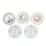 A VARIOUS GROUP OF 'EUROPEAN SUBJECT' PLATES Qianlong (5)