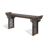 A STAINED WOOD ALTAR TABLE 19th century