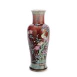 A LARGE FAMILLE ROSE-ENAMELLED LANGYAO-TYPE BALUSTER VASE 19th century