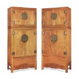 A MASSIVE PAIR OF ELMWOOD COMPOUND CABINETS Late Qing Dynasty (4)
