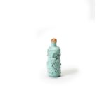 A TURQUOISE GLAZED 'DRAGON' SNUFF BOTTLE Jiaqing seal mark and of the period