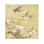 L&#220; JI (18th/19th CENTURY) Swallows and prunus