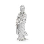 A BLANC-DE-CHINE FIGURE OF GUANYIN 19th century