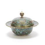 A CLOISONN&#201; ENAMELLED SPITTOON, COVER AND LINER, ZHADOU Qianlong (3)