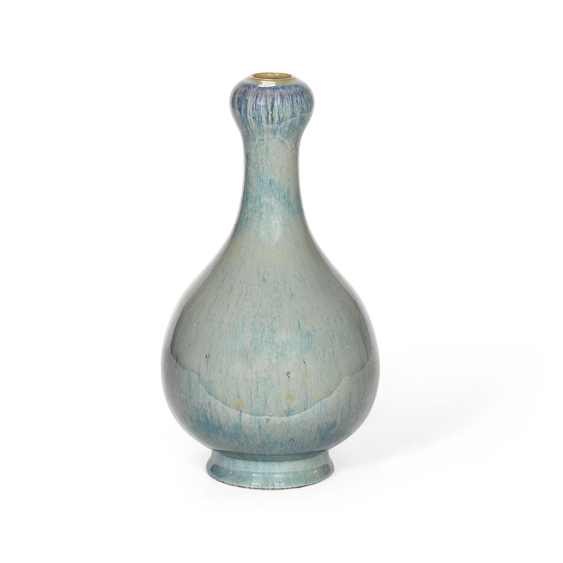 A FLAMB&#201; GLAZED GARLIC MOUTH VASE Qianlong seal mark, Qing Dynasty