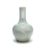 A PALE CELADON CRACKLE-GLAZED BOTTLE VASE Late Qing Dynasty