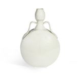 A MING-STYLE WHITE GLAZED MOONFLASK Qing Dynasty