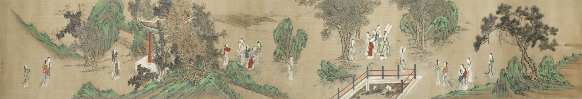 AFTER QIU YING (19TH CENTURY) Catching butterflies by the lotus pool