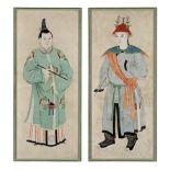ANONYMOUS, CHINESE COURT SCHOOL (19th CENTURY) Portraits a Court Lady and a Government Official (2)