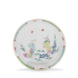 A FAMILLE ROSE 'IMMORTALS' DISH Late Qing Dynasty