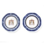 A PAIR OF ARMORIAL OCTAGONAL PLATES Qianlong, c.1760 (2)