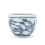 A BLUE AND WHITE 'THREE FRIENDS OF WINTER' DEEP BOWL Early 18th century