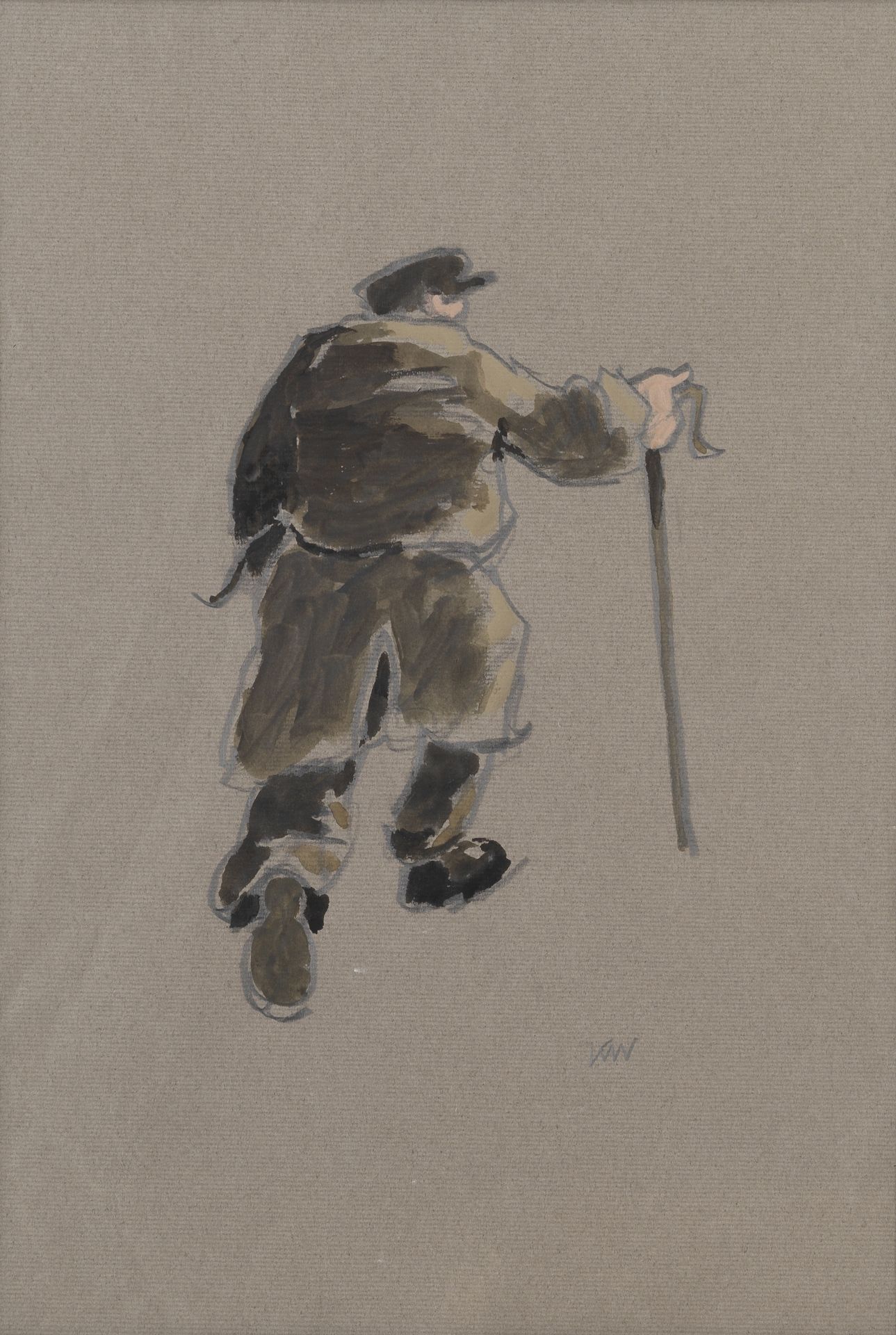 Sir Kyffin Williams R.A. (British, 1918-2006) Shepherd Walking