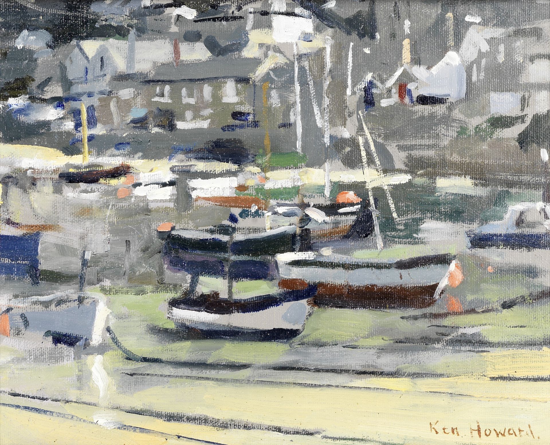 Ken Howard R.A. (British, born 1932) Mousehole, Cornwall (Painted in 2005)