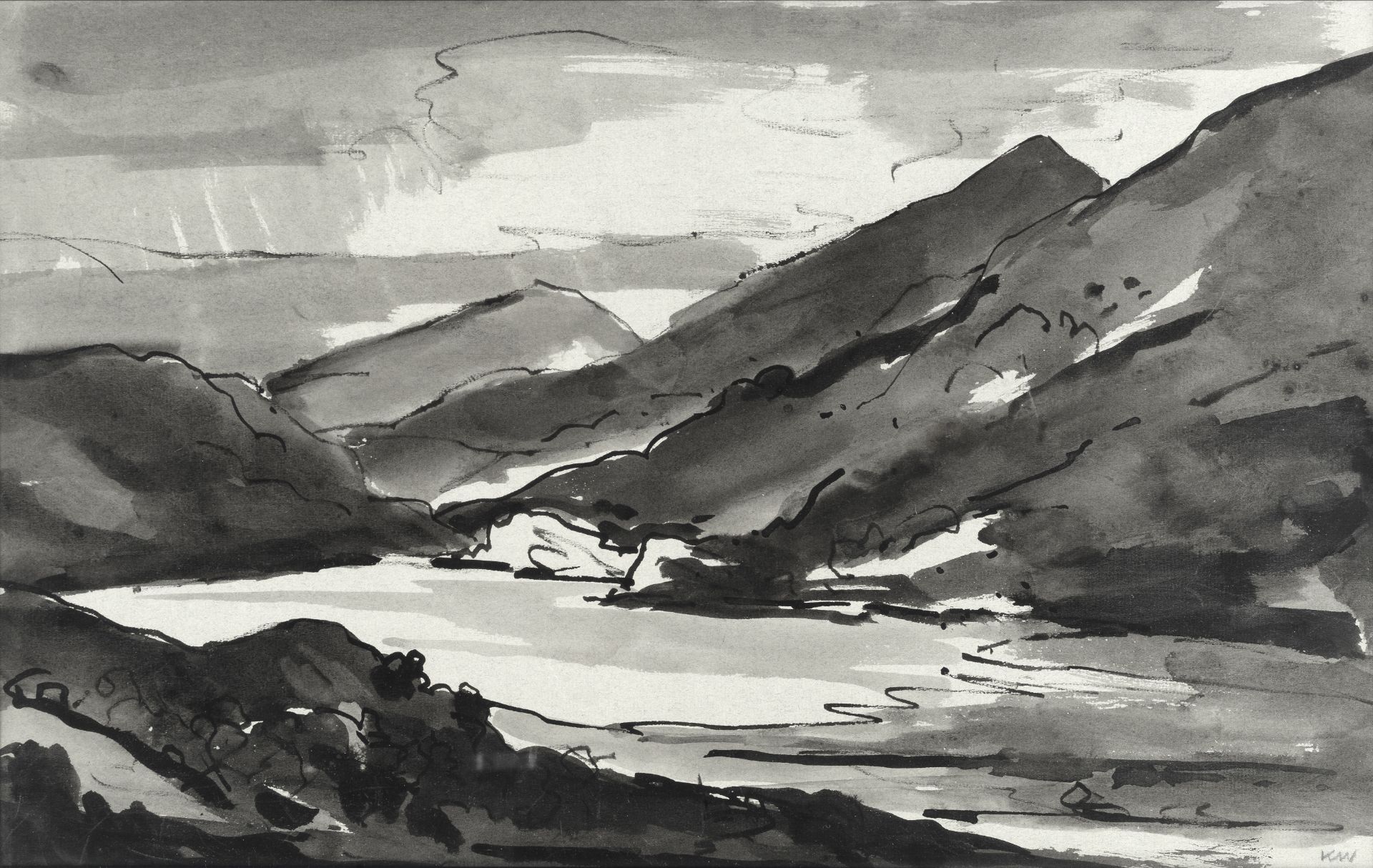 Sir Kyffin Williams R.A. (British, 1918-2006) Llyn Gwynant