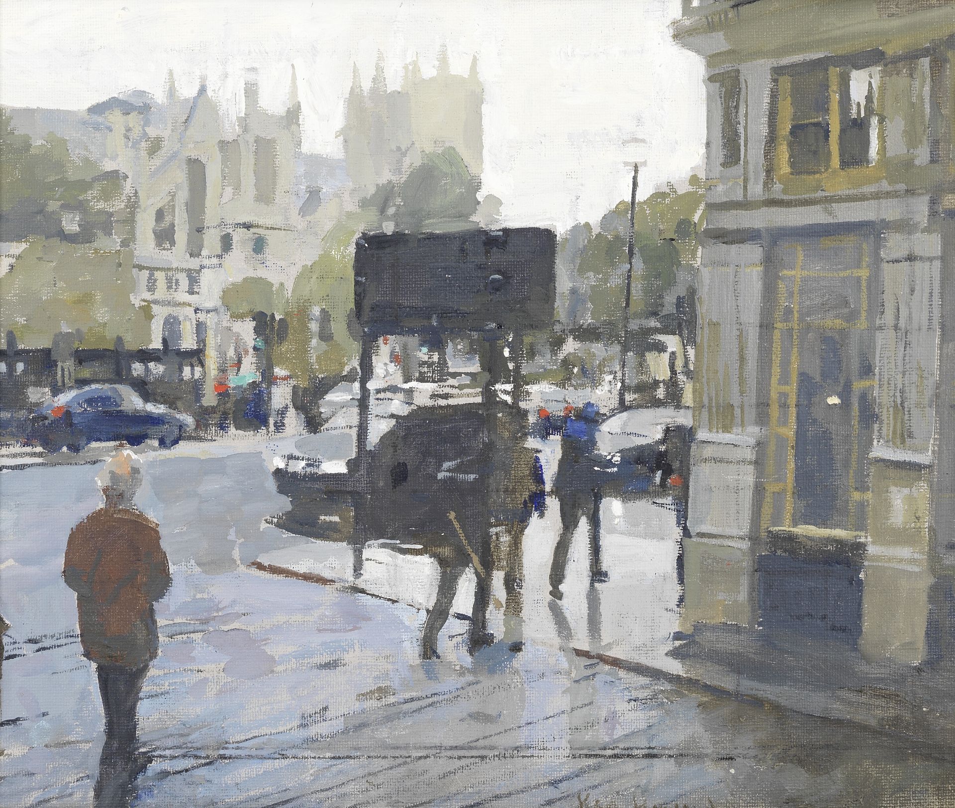 Ken Howard R.A. (British, born 1932) Parliament Square from Westminster