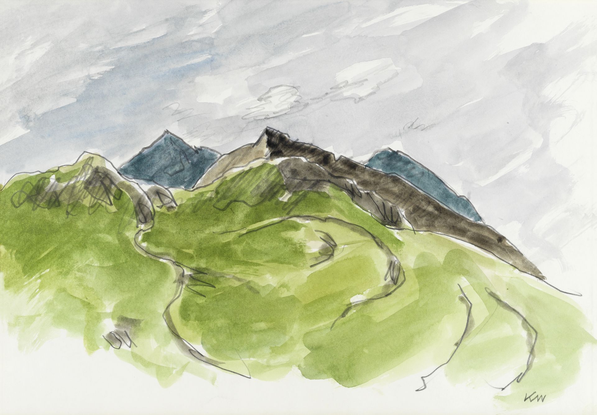 Sir Kyffin Williams R.A. (British, 1918-2006) Snowdon Farm, Pen y Pass