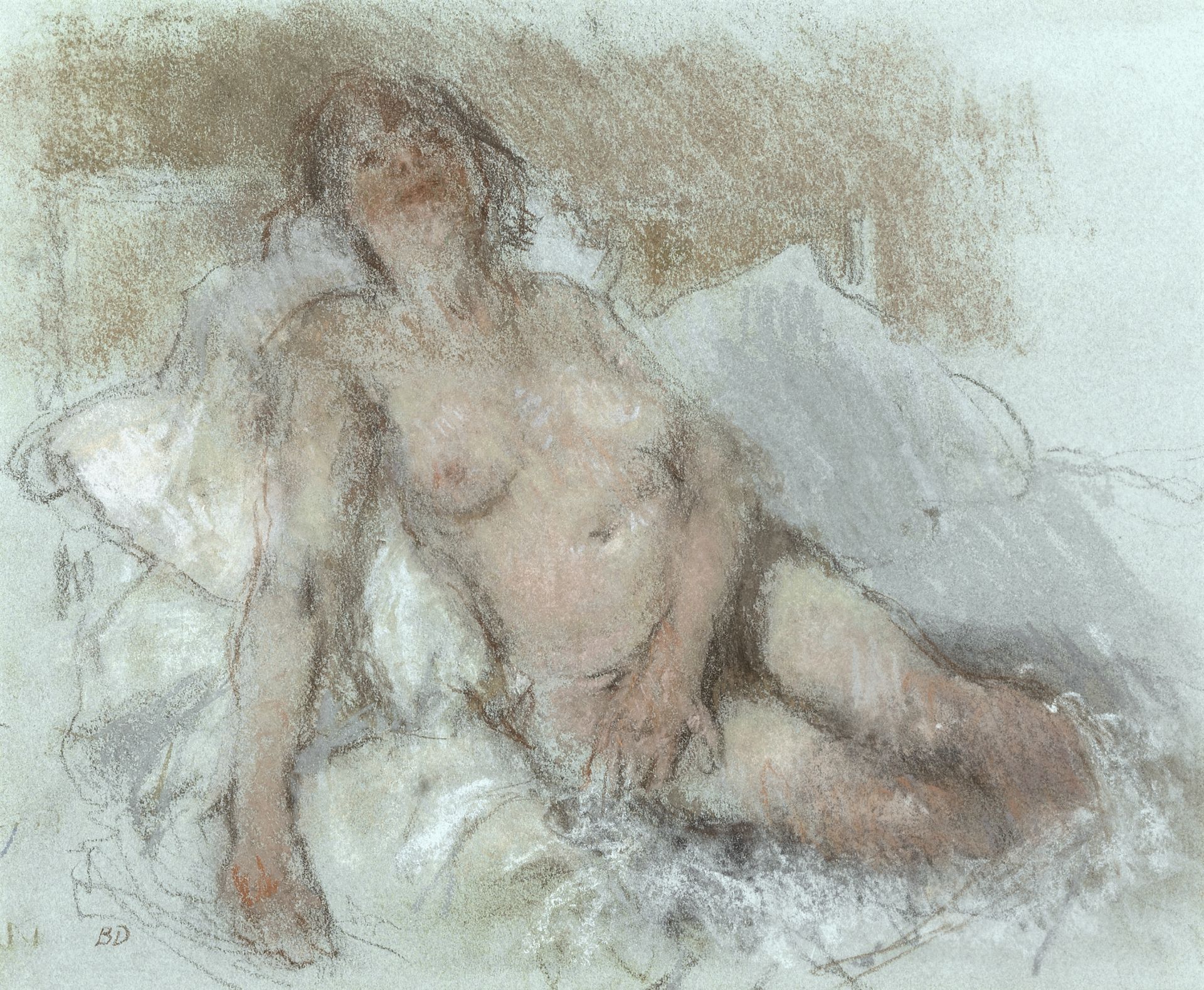 Bernard Dunstan R.A., R.W.A., N.E.A.C., H.P.S. (British, 1920-2017) Nude on a Bed