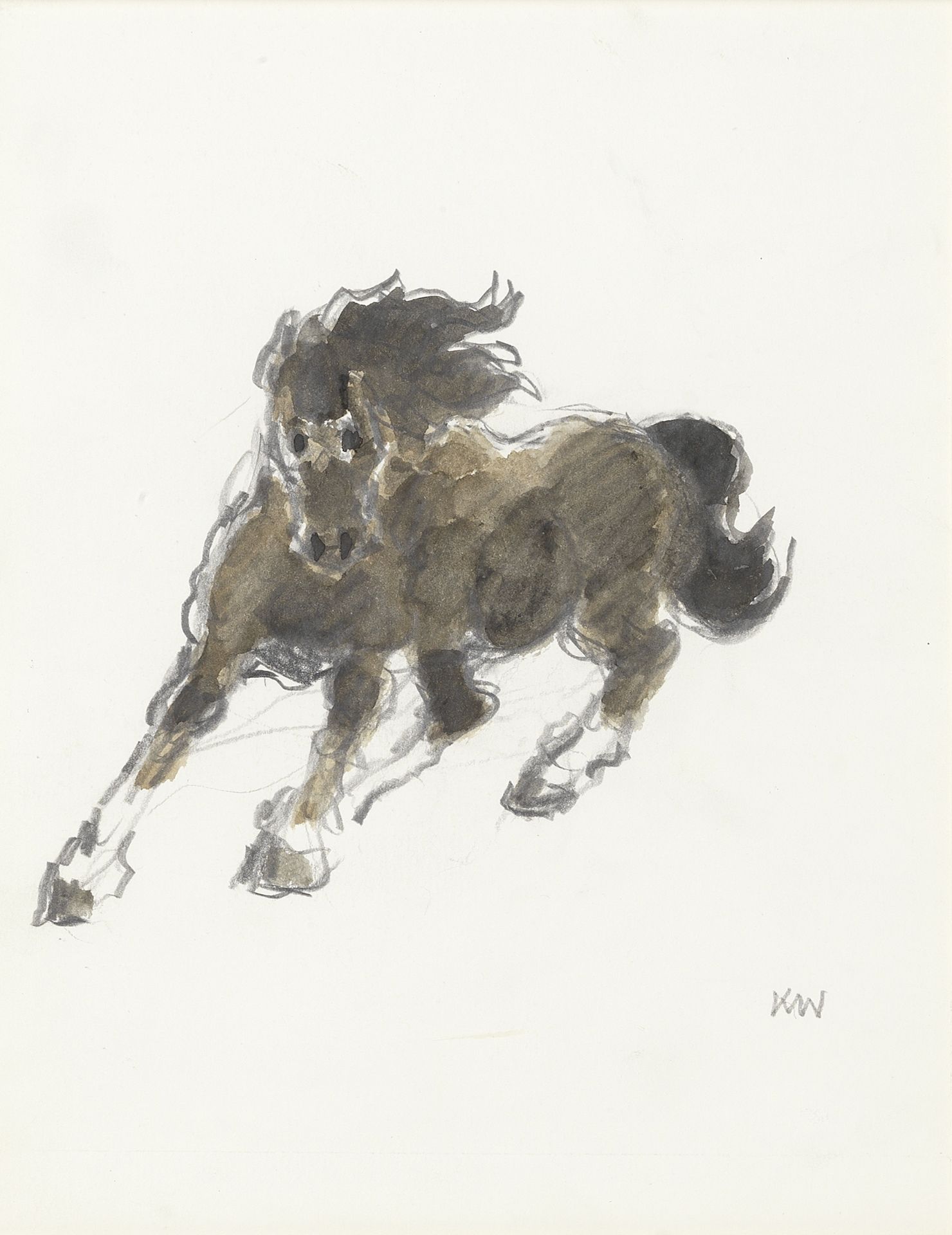 Sir Kyffin Williams R.A. (British, 1918-2006) Galloping Horse