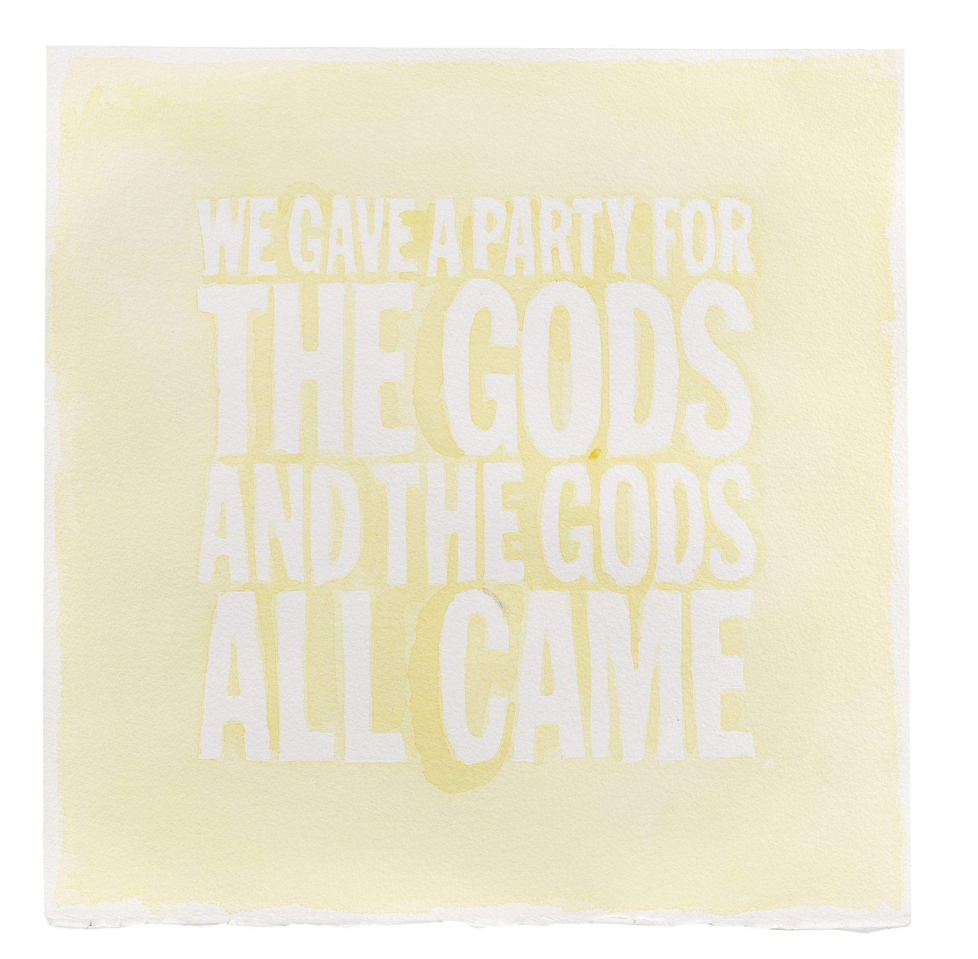 JOHN GIORNO (1936-2019) WE GAVE A PARTY FOR THE GODS AND THE GODS ALL CAME 2013