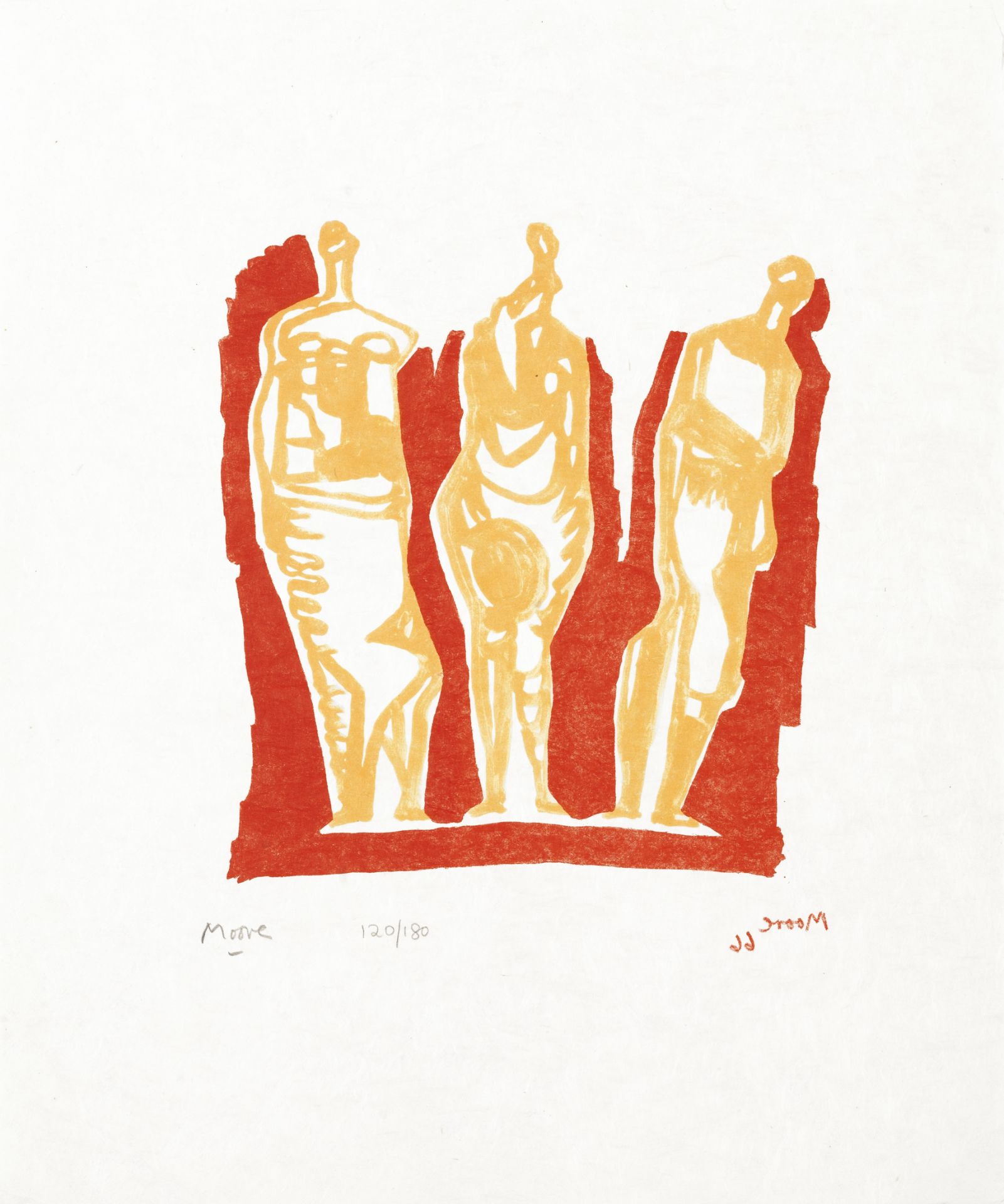 Henry Moore O.M., C.H. (British, 1898-1986) Three Standing Figures, from 'Shelter Sketchbook' Lit...