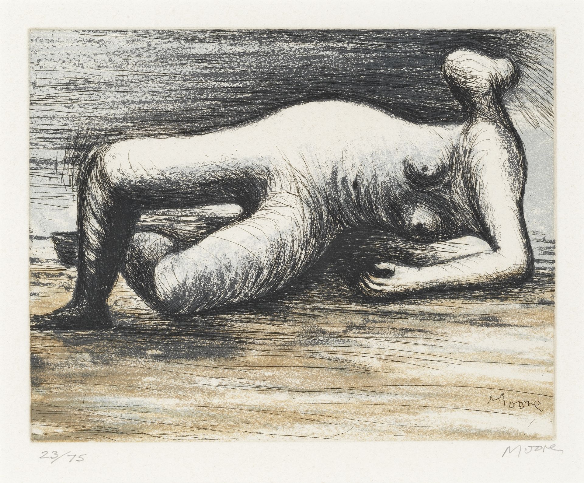Henry Moore O.M., C.H. (British, 1898-1986) Reclining Nude, from 'Sketchbook 1980' Etching and aq...