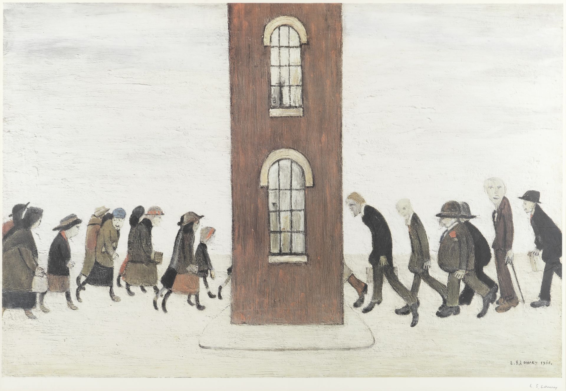 Laurence Stephen Lowry R.A. (British, 1887-1976) Meeting Point Offset lithograph printed in colou...