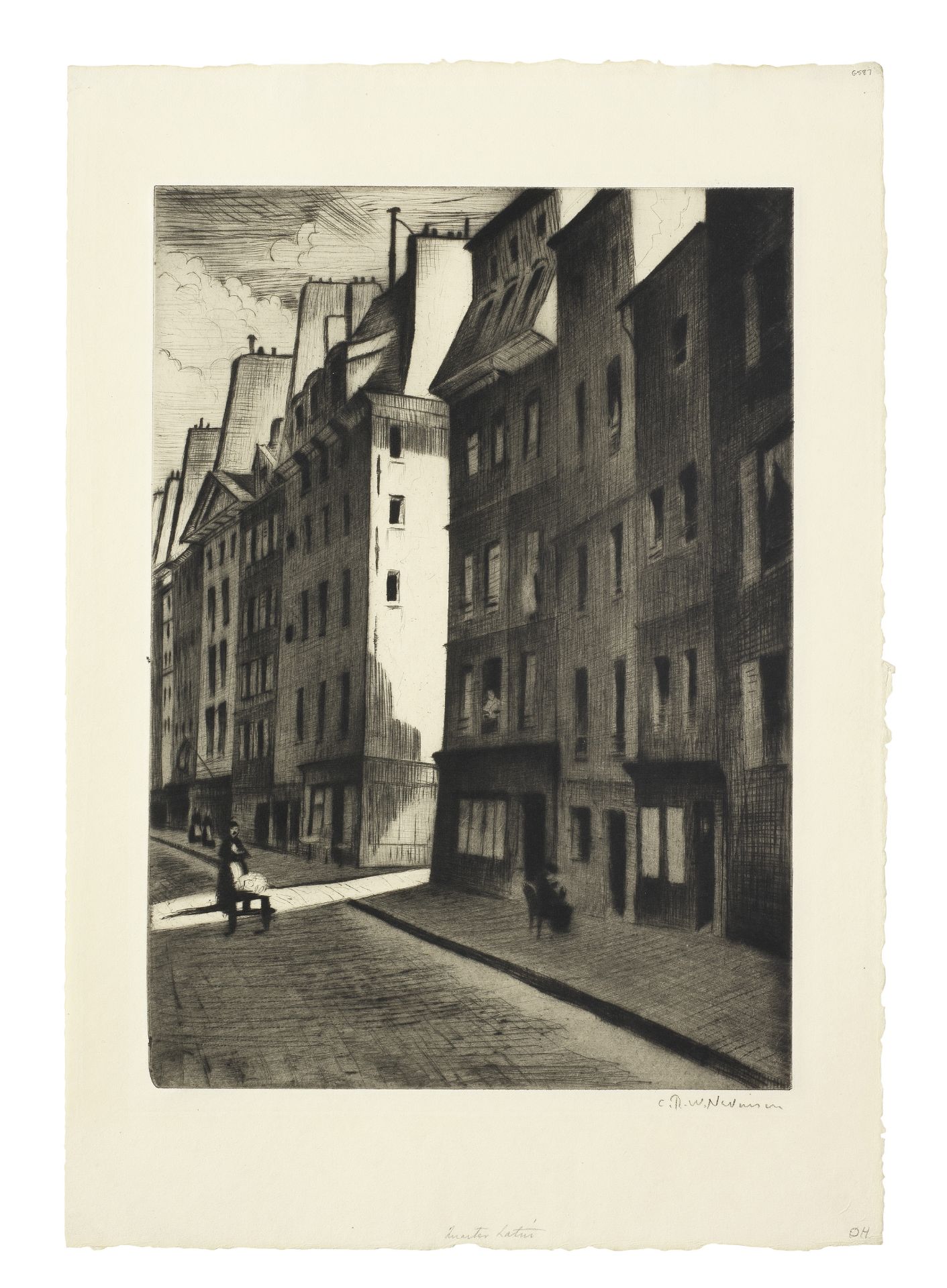 Christopher Richard Wynne Nevinson A.R.A. (British, 1889-1946) Quartier Latin Drypoint printing w...