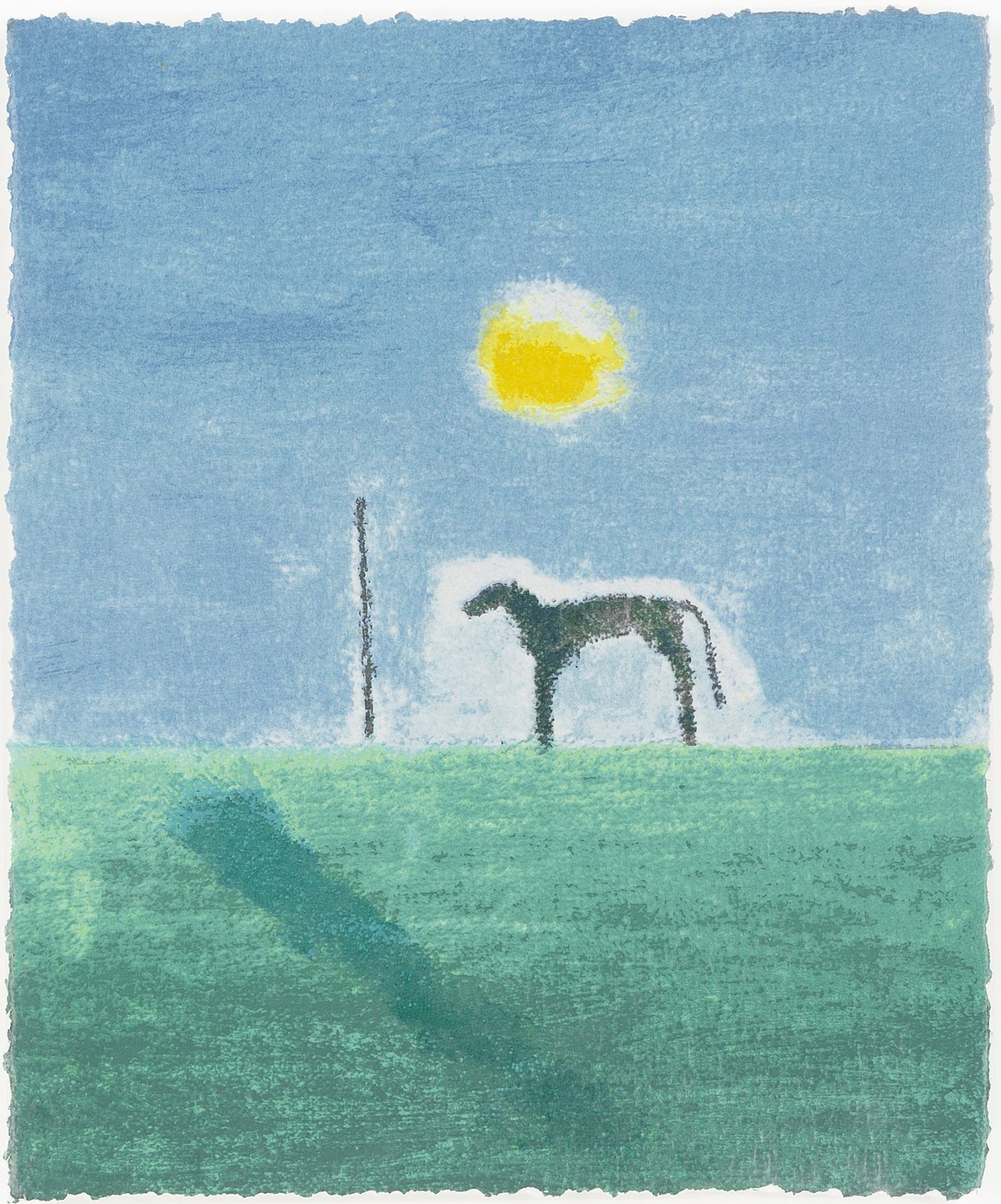 Craigie Aitchison C.B.E., R.S.A., R.A. (British, 1926-2009) Bedlington Terrier Screenprint in col...