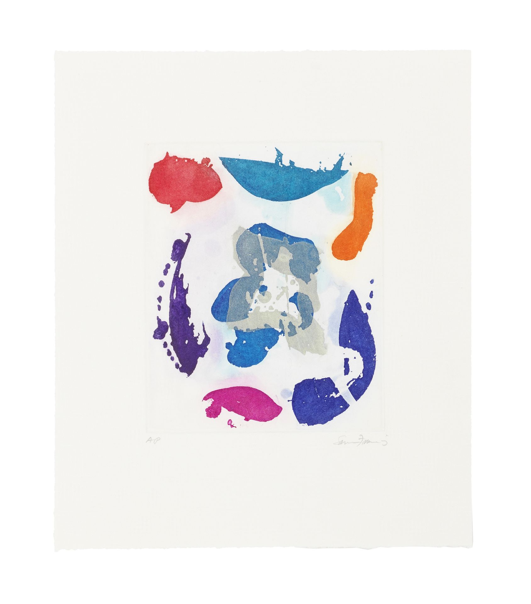 Sam Francis (American, 1923-1994) Untitled Aquatint printed in colours, 1987, on Rives BFK, sign...