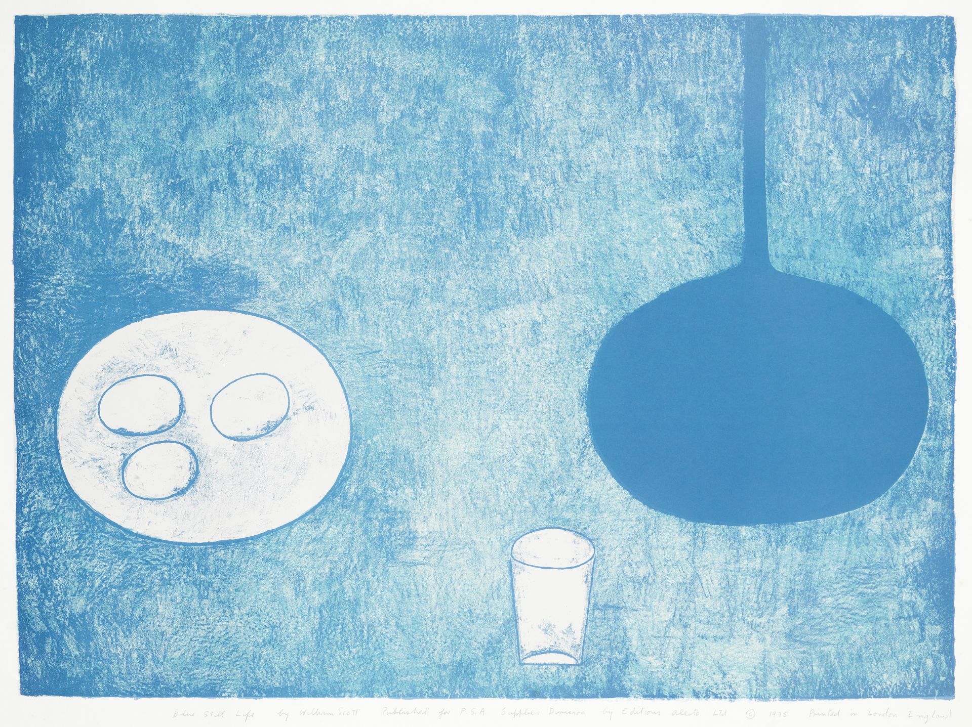 William Scott R.A. (British, 1913-1989) Blue Still Life Lithograph printed in colours, 1975, on w...