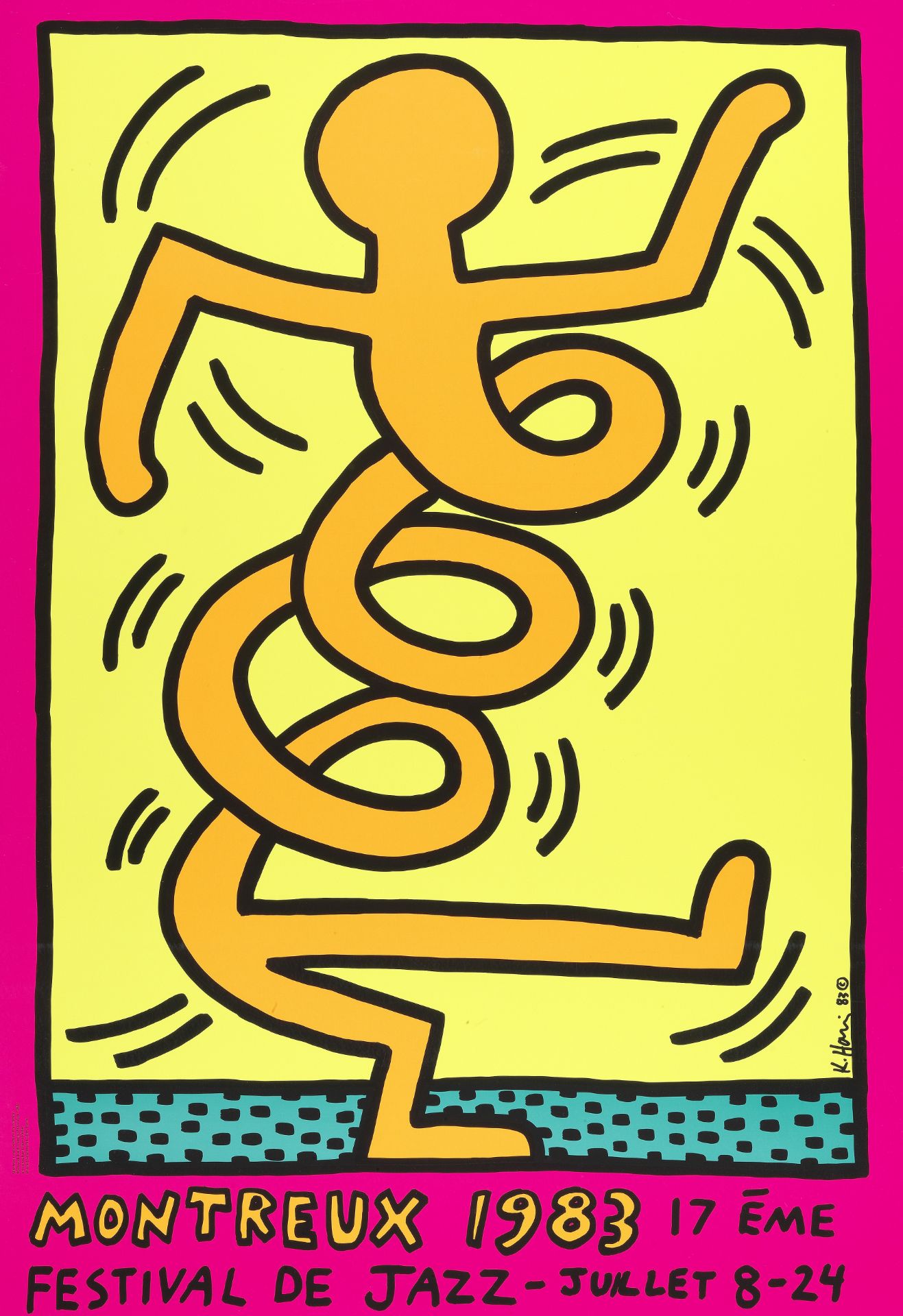 Keith Haring (American, 1958-1990) Montreux Jazz Festival (Three works) Three screenprints in col...