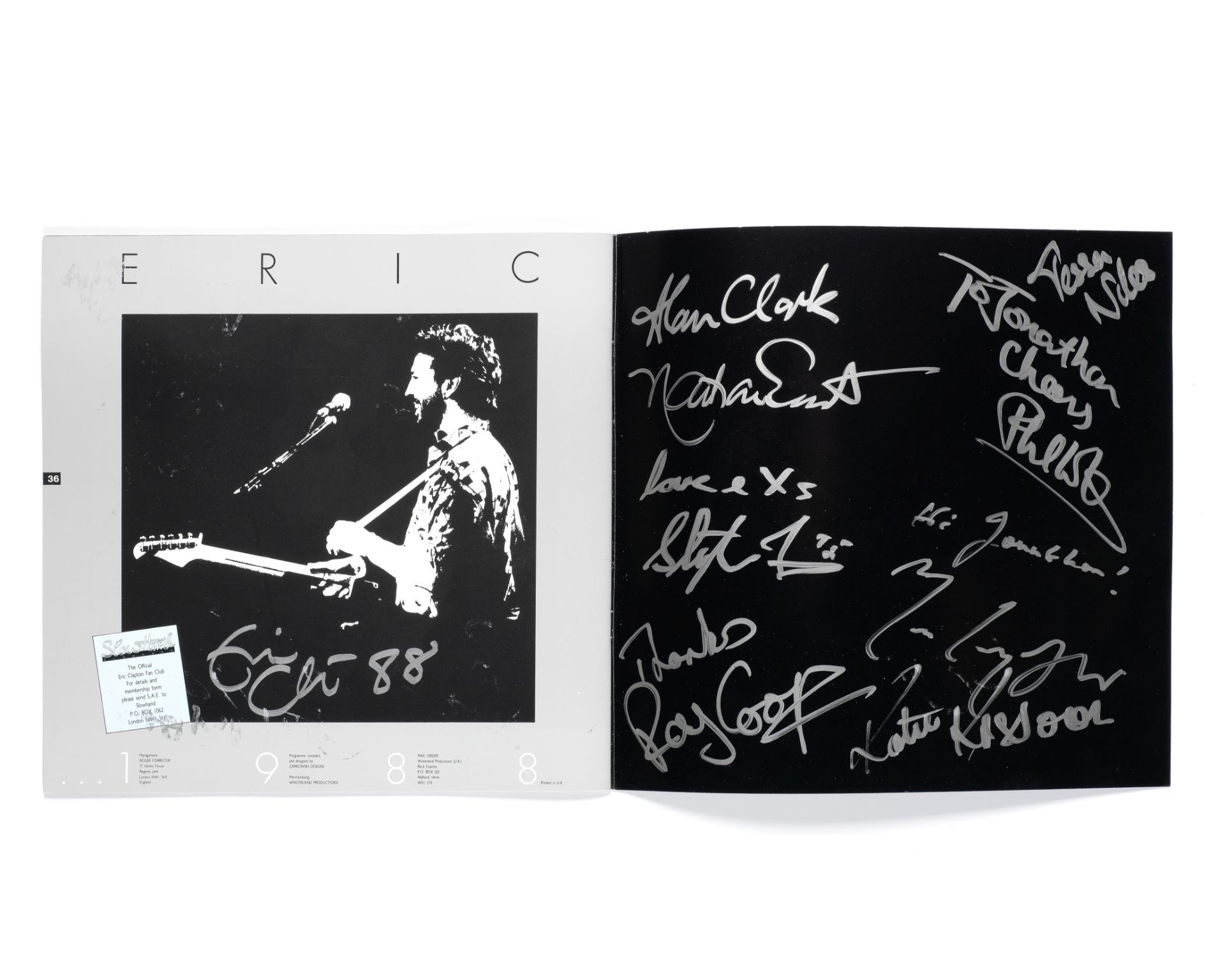 Eric Clapton: A signed 25th Anniversary programme, 1988, 2